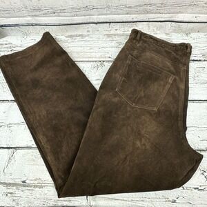 Brandon Thomas Brown Suede 100% Leather Pants Woman's Fully Lined [Size 12]